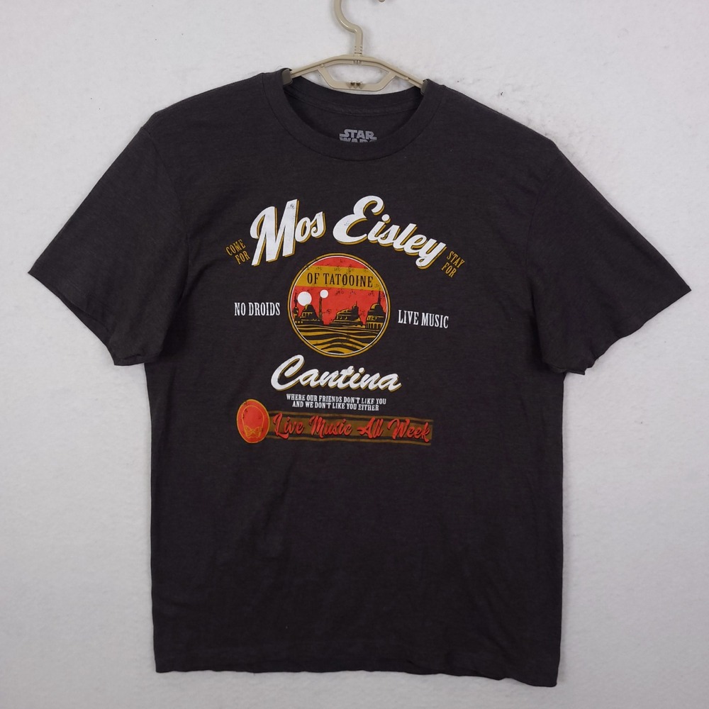 Star Wars‎ T-Shirt Mens Large Gray Mos Eisley Cantina Tatooine Graphic Tee